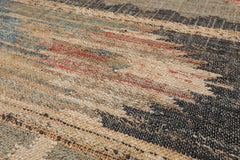 5x7 Gray, Charcoal, Blue Color Hand Woven All-Over 100% Wool Southwestern Oriental Rug