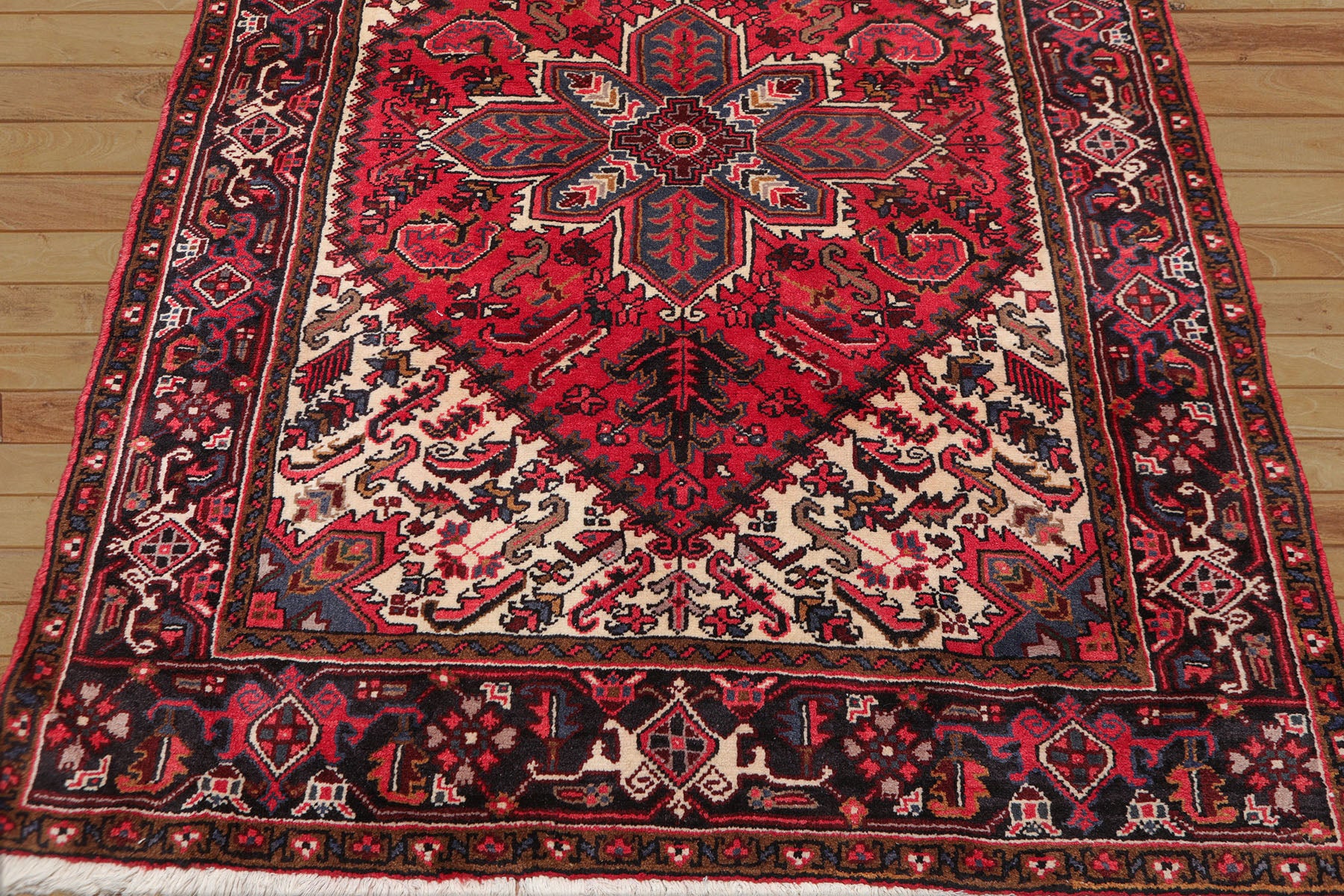 Zakariyah Red 5x7 Hand Knotted Traditional Tabriz Wool Bordered Oriental Area Rug