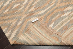 5x7 Beige, Caramel, Gray Color Hand Woven All-Over 100% Wool Southwestern Oriental Rug