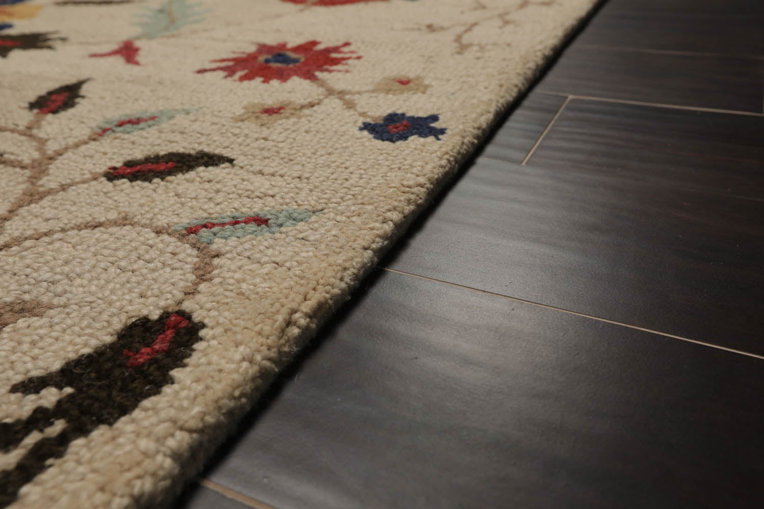 5x7 Beige, Blue, Red Color Hand Tufted Floral 100% Wool Contemporary Oriental Rug