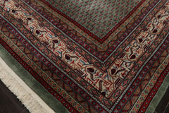 8x10 Celadon, Ivory, Burnt Orange Color Hand Knotted Persian New Zealand Wool Traditional Oriental Rug