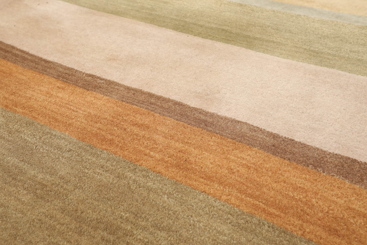 6x9 Green, Taupe, Brown Color Hand Knotted All-Over 100% Wool Modern Oriental Rug