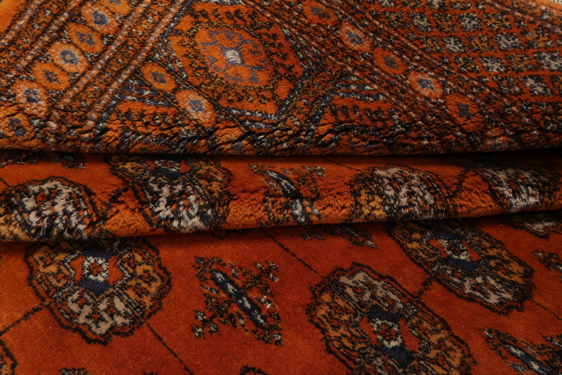 6x9 Burnt Orange, Brown, Blue Color Hand Knotted Bokhara New Zealand Wool Traditional Oriental Rug