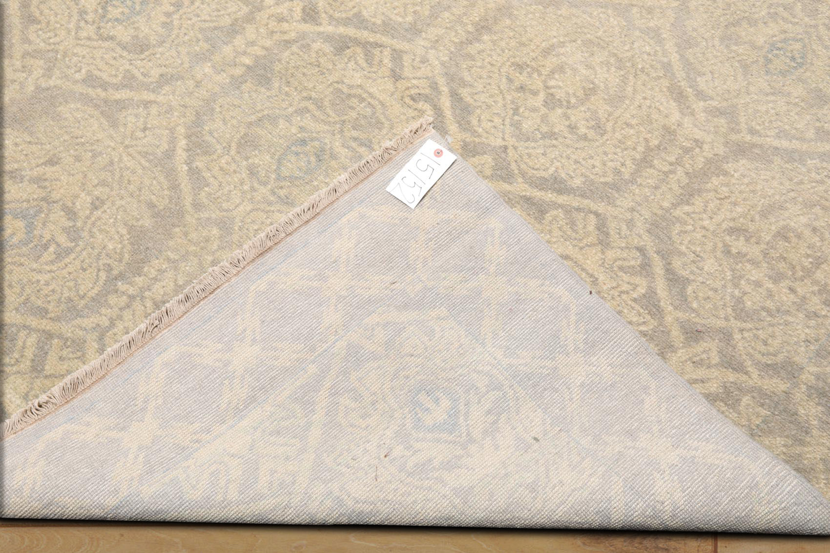 10x14 Gray, Beige, Slate Color Hand Knotted All-Over 100% Wool Transitional Oriental Rug