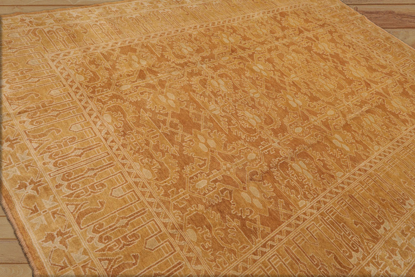 9x12 Brown, Beige, Tan Color Hand Knotted All-Over 100% Wool Traditional Oriental Rug