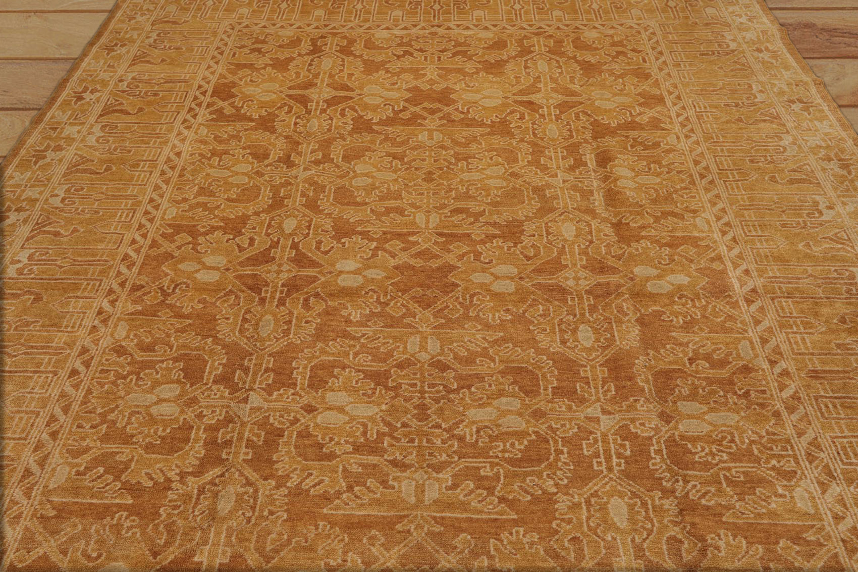 9x12 Brown, Beige, Tan Color Hand Knotted All-Over 100% Wool Traditional Oriental Rug