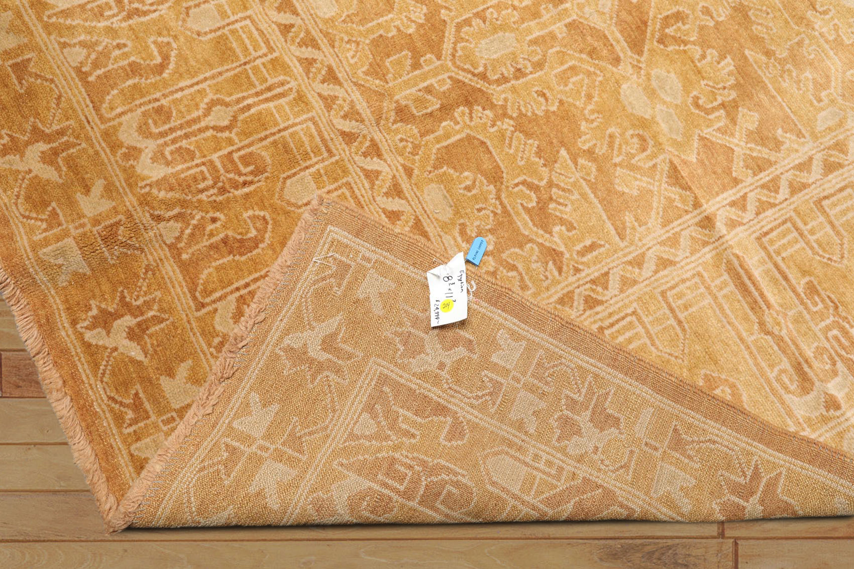 9x12 Brown, Beige, Tan Color Hand Knotted All-Over 100% Wool Traditional Oriental Rug