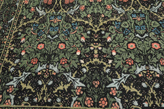 Multi Size Charcoal Sage Rose Color Hand Hooked William Morris Wool Traditional Oriental Rug