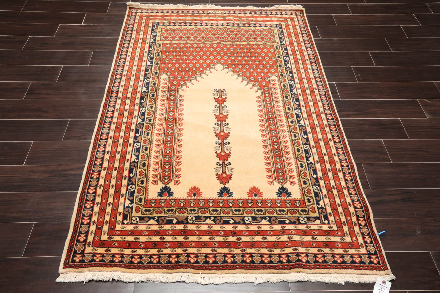 4x6 Beige, Burnt Orange, Brown Color Hand Knotted All-Over 100% Wool Traditional Oriental Rug