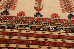 4x6 Beige, Burnt Orange, Brown Color Hand Knotted All-Over 100% Wool Traditional Oriental Rug