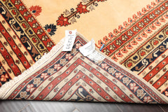 4x6 Beige, Burnt Orange, Brown Color Hand Knotted All-Over 100% Wool Traditional Oriental Rug
