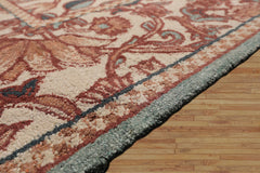 Multi Size Ivory Rust Peach Color Hand Hooked William Morris Wool Traditional Oriental Rug