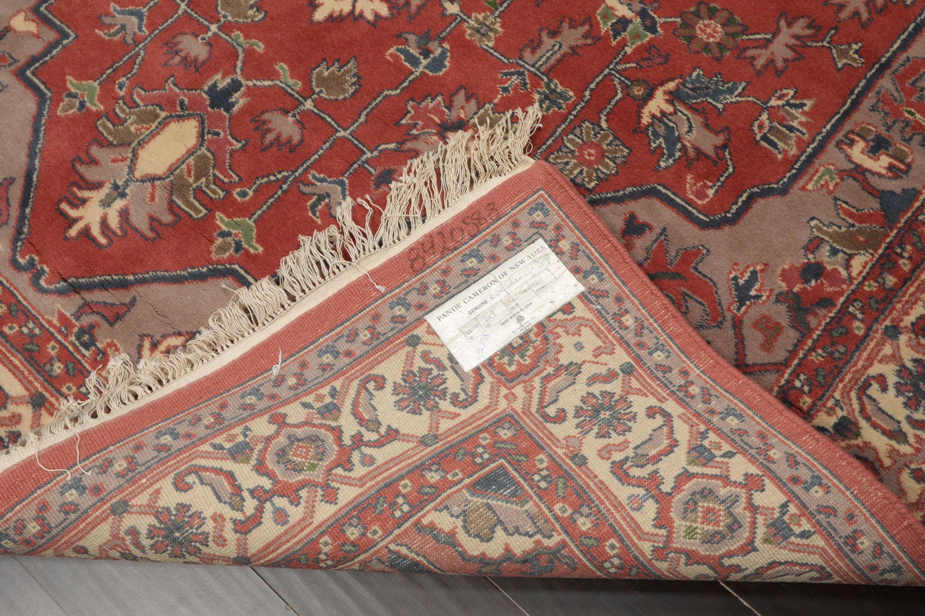 6x9 Rose, Ivory, Taupe Color Hand Knotted Heriz New Zealand Wool Traditional Oriental Rug