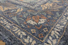 Multi Size Ivory Blue Aqua Color Hand Hooked William Morris Wool Traditional Oriental Rug