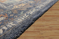 Multi Size Ivory Blue Aqua Color Hand Hooked William Morris Wool Traditional Oriental Rug