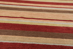 9x12 Rust, Tan, Lime Color Hand Knotted All-Over 100% Wool Modern Oriental Rug