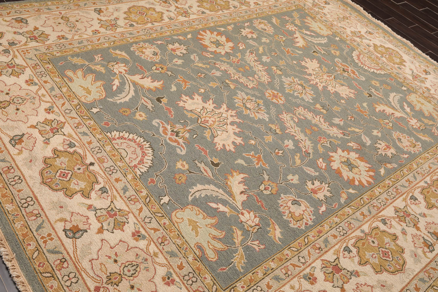 8x10 Slate, Beige, Taupe Color Hand Knotted All-Over 100% Wool Traditional Oriental Rug