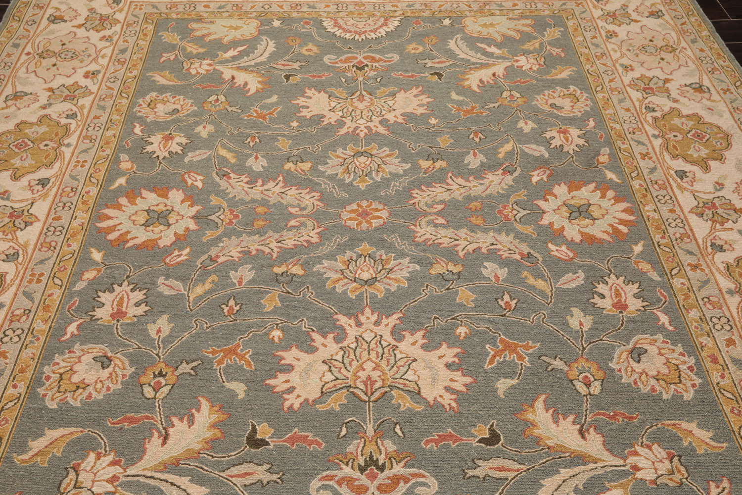 8x10 Slate, Beige, Taupe Color Hand Knotted All-Over 100% Wool Traditional Oriental Rug