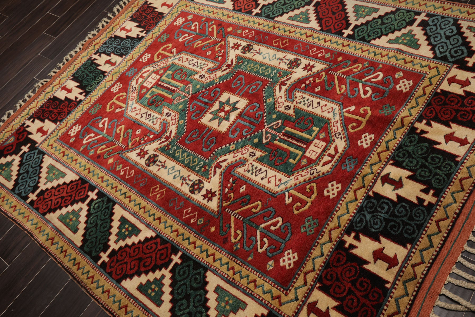 6x7 Rust, Burnt Orange, Beige Color Hand Knotted Oushak Wool Arts & Crafts Oriental Rug