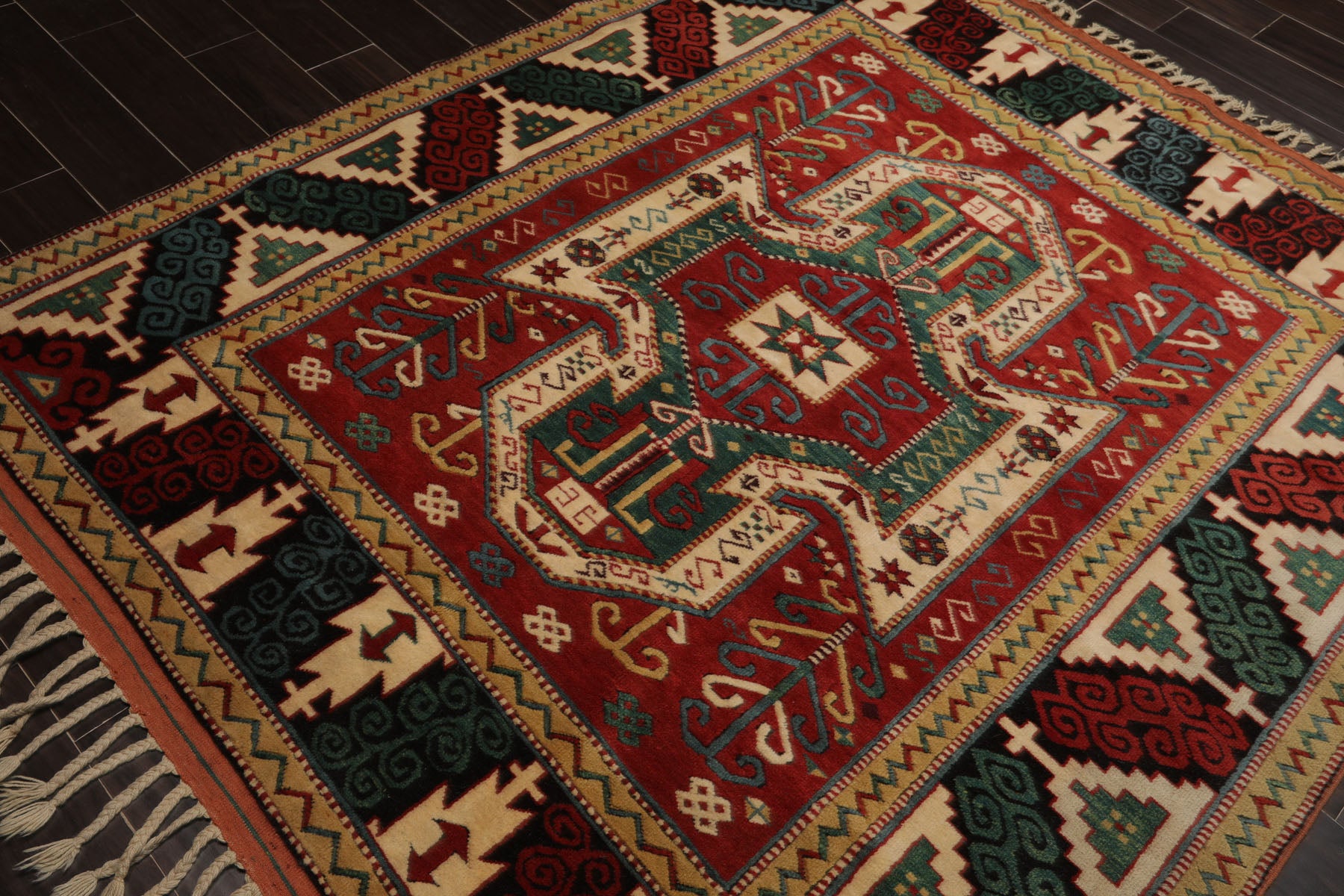 6x7 Rust, Burnt Orange, Beige Color Hand Knotted Oushak Wool Arts & Crafts Oriental Rug