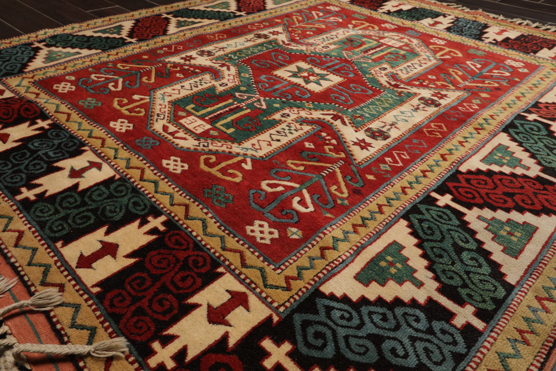 6x7 Rust, Burnt Orange, Beige Color Hand Knotted Oushak Wool Arts & Crafts Oriental Rug