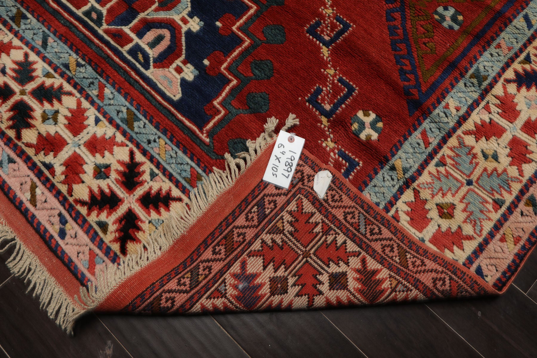 6x10 Rust, Ivory, Blue Color Hand Knotted Oushak Wool Arts & Crafts Oriental Rug