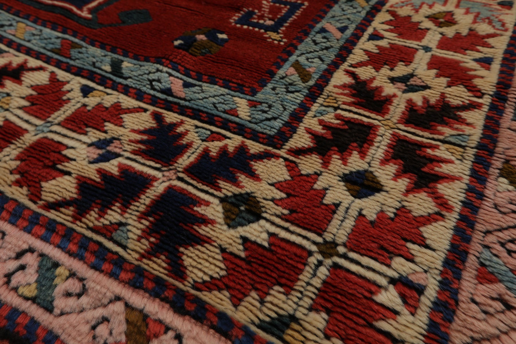 6x10 Rust, Ivory, Blue Color Hand Knotted Oushak Wool Arts & Crafts Oriental Rug
