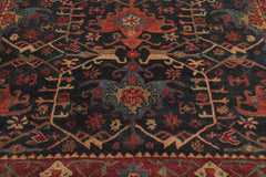 Multi Size Dark Blue Wine Burnt Orange Color Hand Tufted All-Over 100% Wool Arts & Crafts Oriental Rug