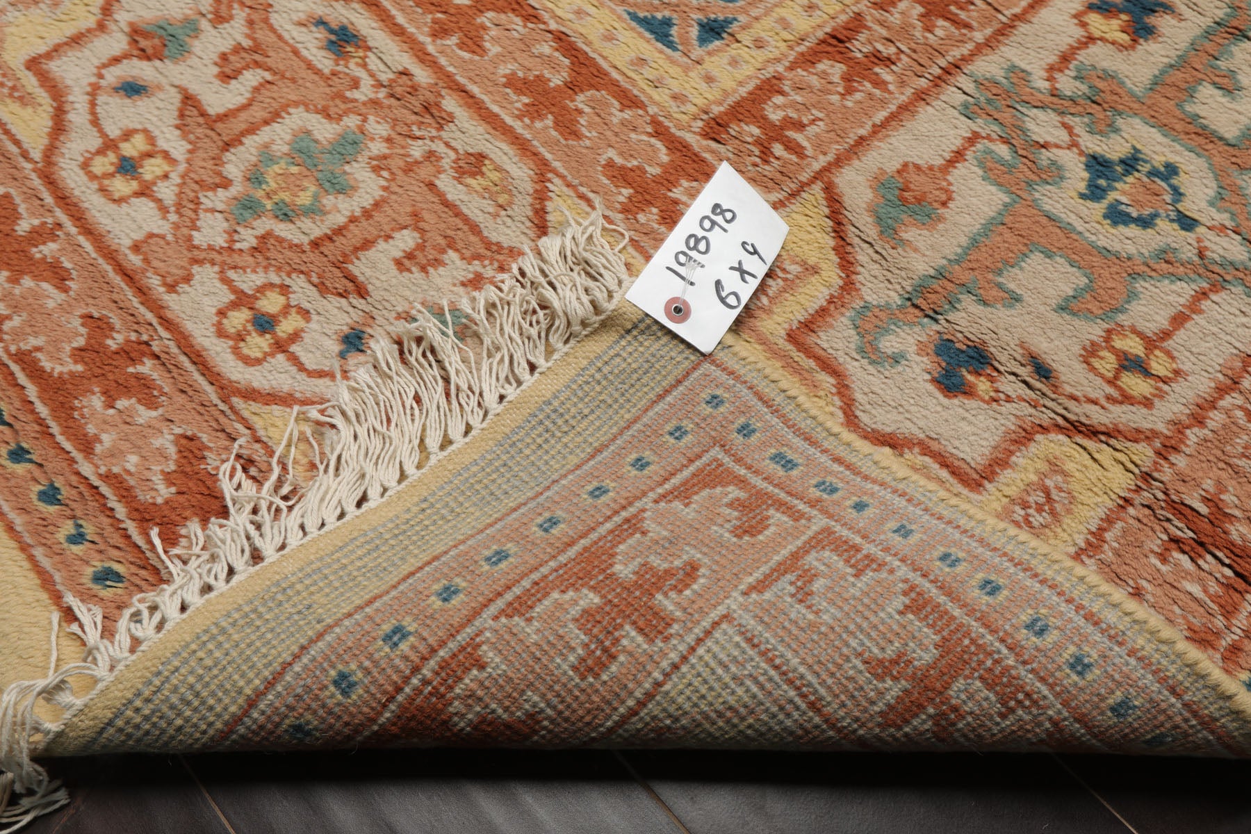 6x9 Vanilla, Turquoise, Ivory Color Hand Knotted Oushak Wool Traditional Oriental Rug