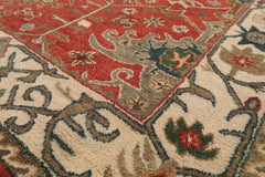 Multi Size Muted Coral Ivory Gray Color Hand Tufted All-Over 100% Wool Arts & Crafts Oriental Rug