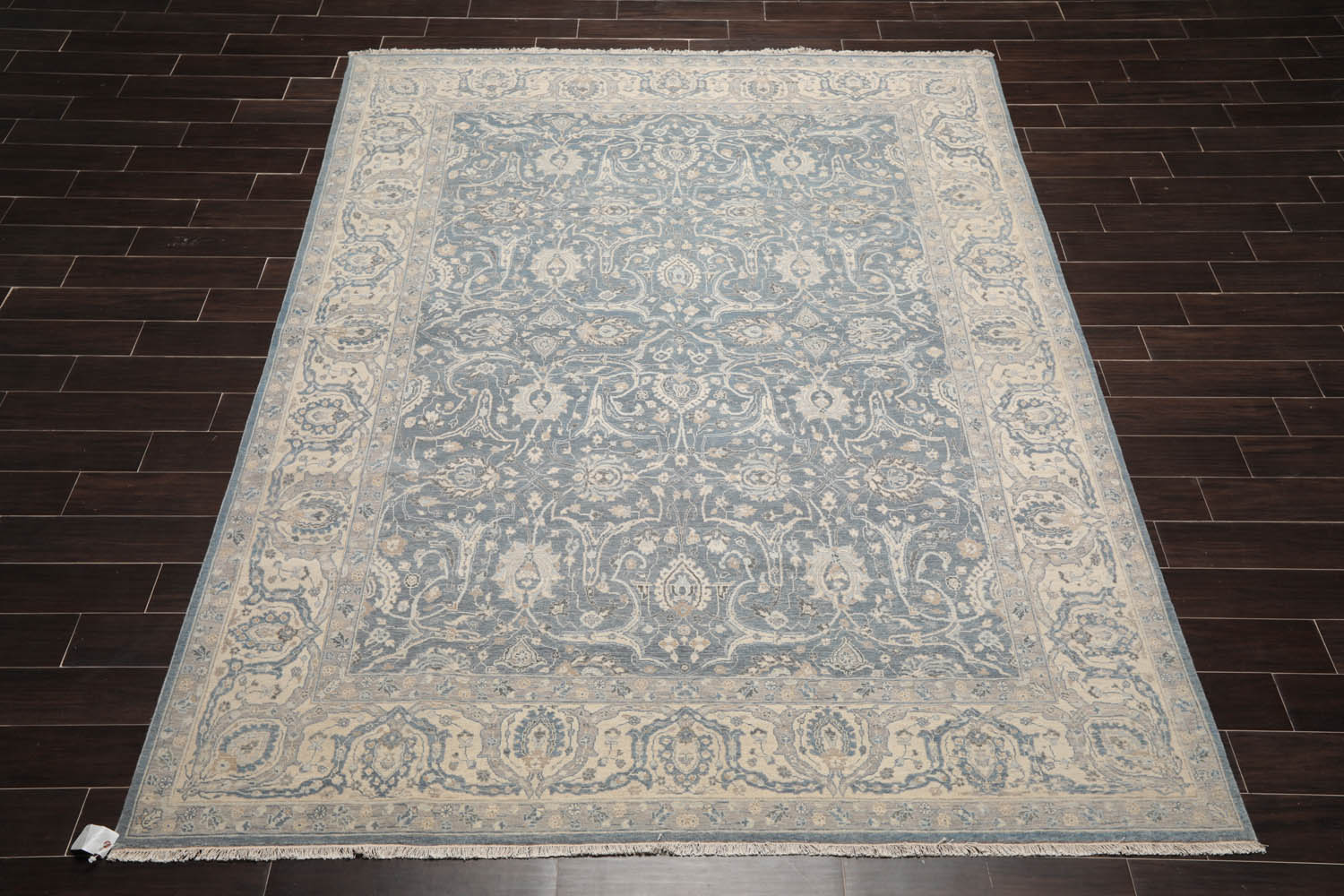 8x10 Slate, Beige, Gray Color Hand Knotted All-Over 100% Wool Traditional Oriental Rug