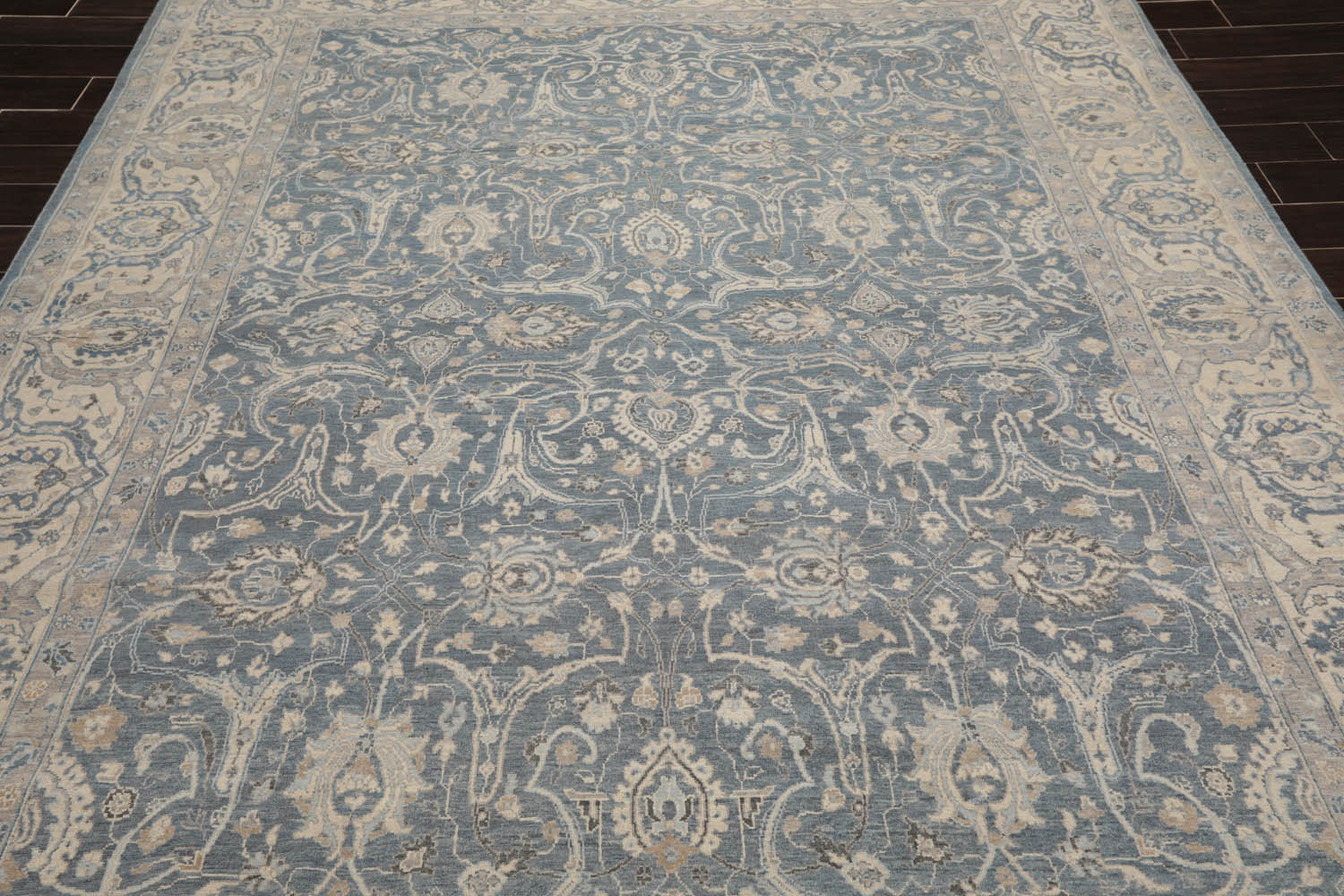 8x10 Slate, Beige, Gray Color Hand Knotted All-Over 100% Wool Traditional Oriental Rug