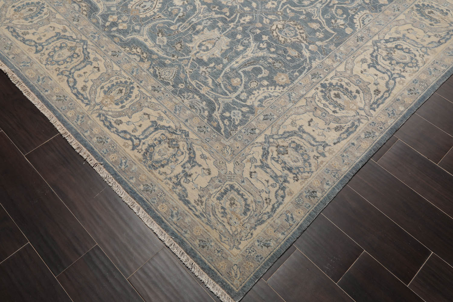 8x10 Slate, Beige, Gray Color Hand Knotted All-Over 100% Wool Traditional Oriental Rug