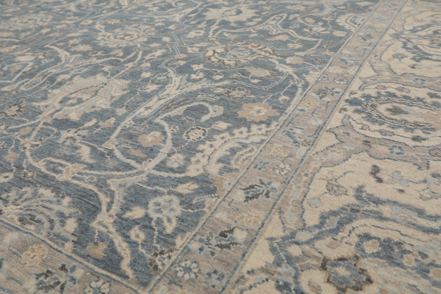 8x10 Slate, Beige, Gray Color Hand Knotted All-Over 100% Wool Traditional Oriental Rug