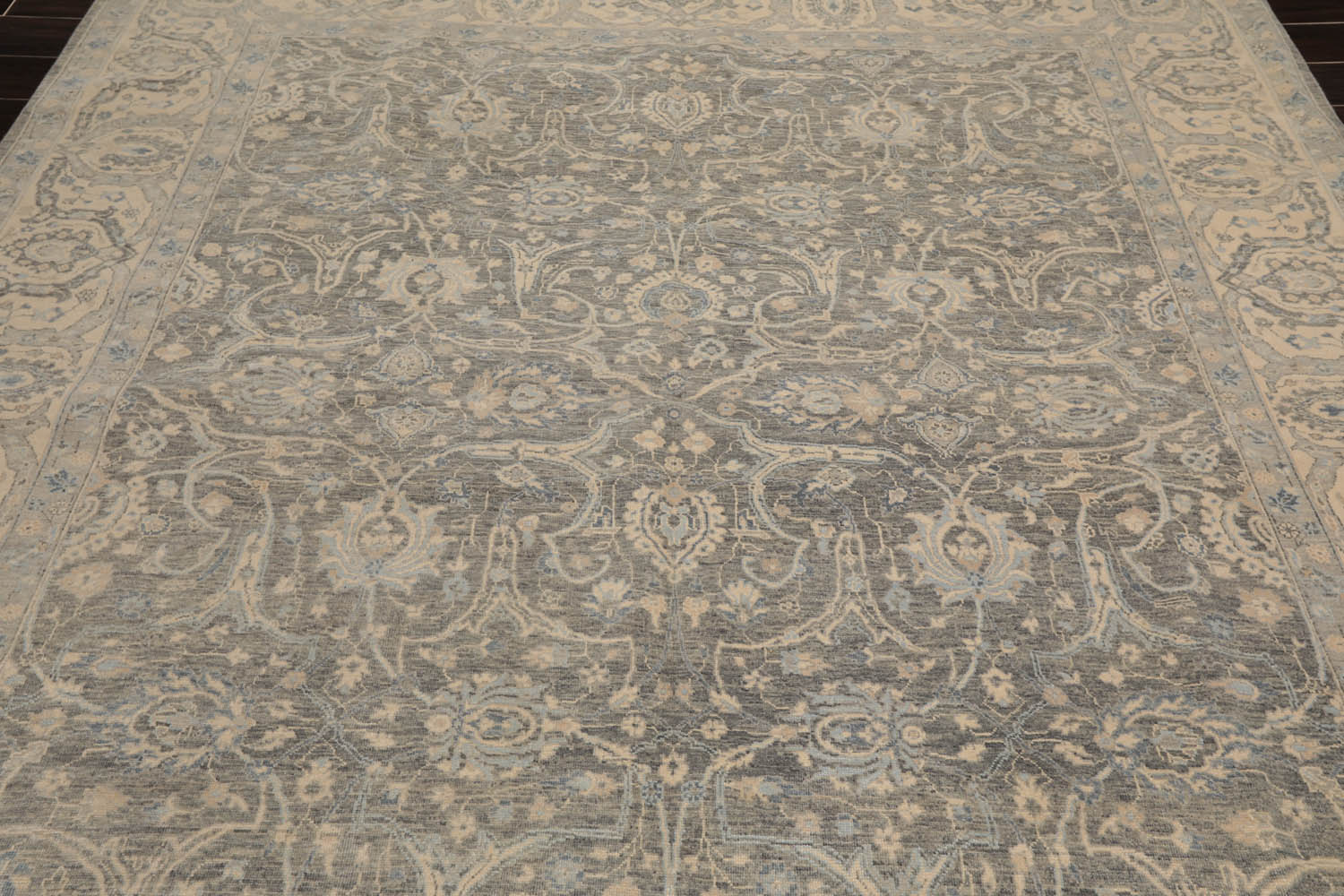 8x10 Gray, Beige, Slate Color Hand Knotted All-Over 100% Wool Traditional Oriental Rug