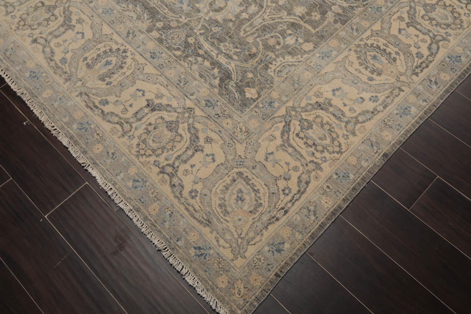 8x10 Gray, Beige, Slate Color Hand Knotted All-Over 100% Wool Traditional Oriental Rug