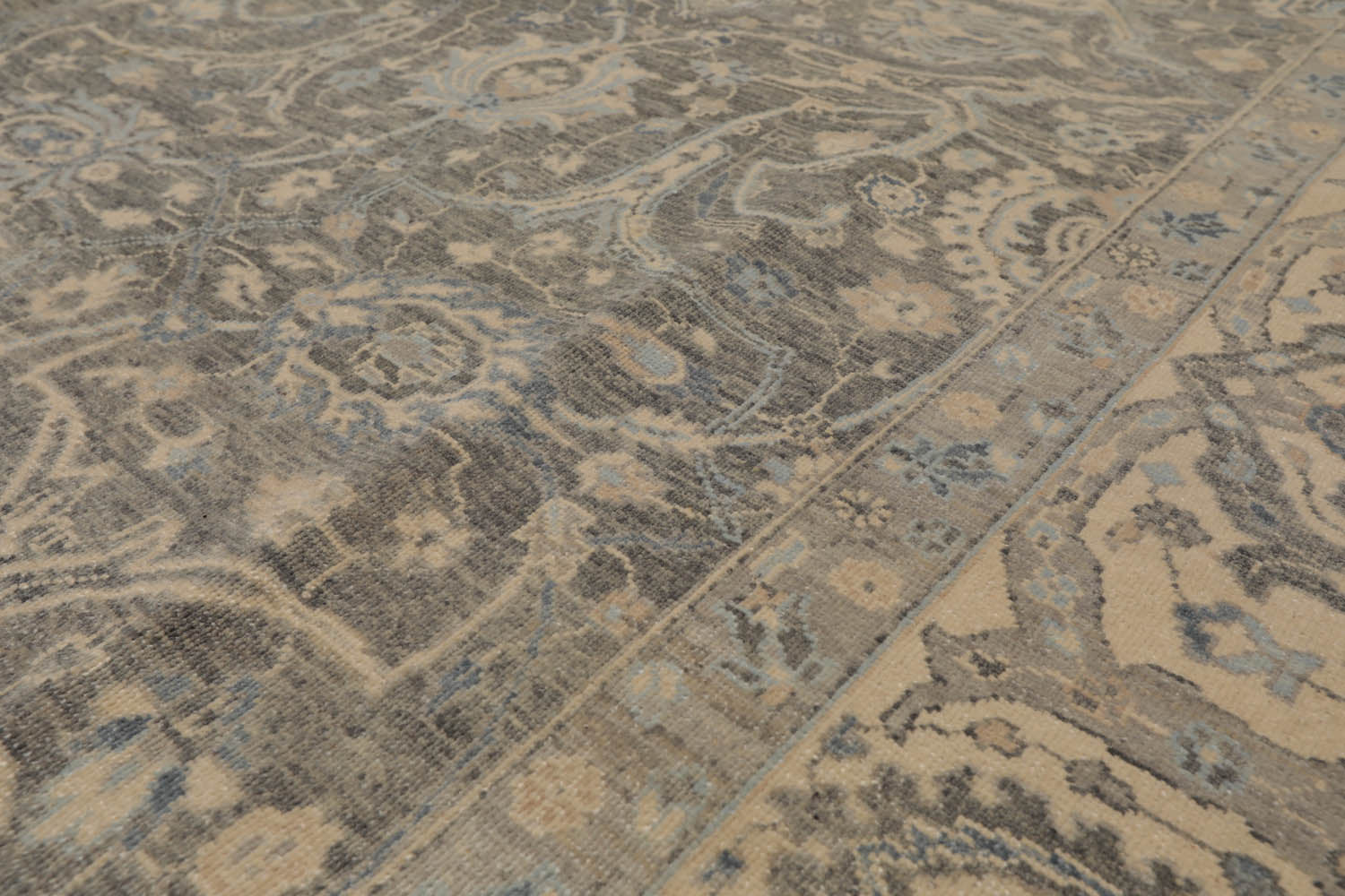 8x10 Gray, Beige, Slate Color Hand Knotted All-Over 100% Wool Traditional Oriental Rug