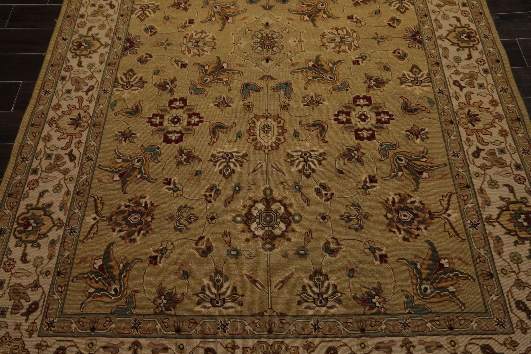 6x9 Khaki, Beige, Tan Color Hand Knotted Nourison Nourmak Wool Traditional Oriental Rug