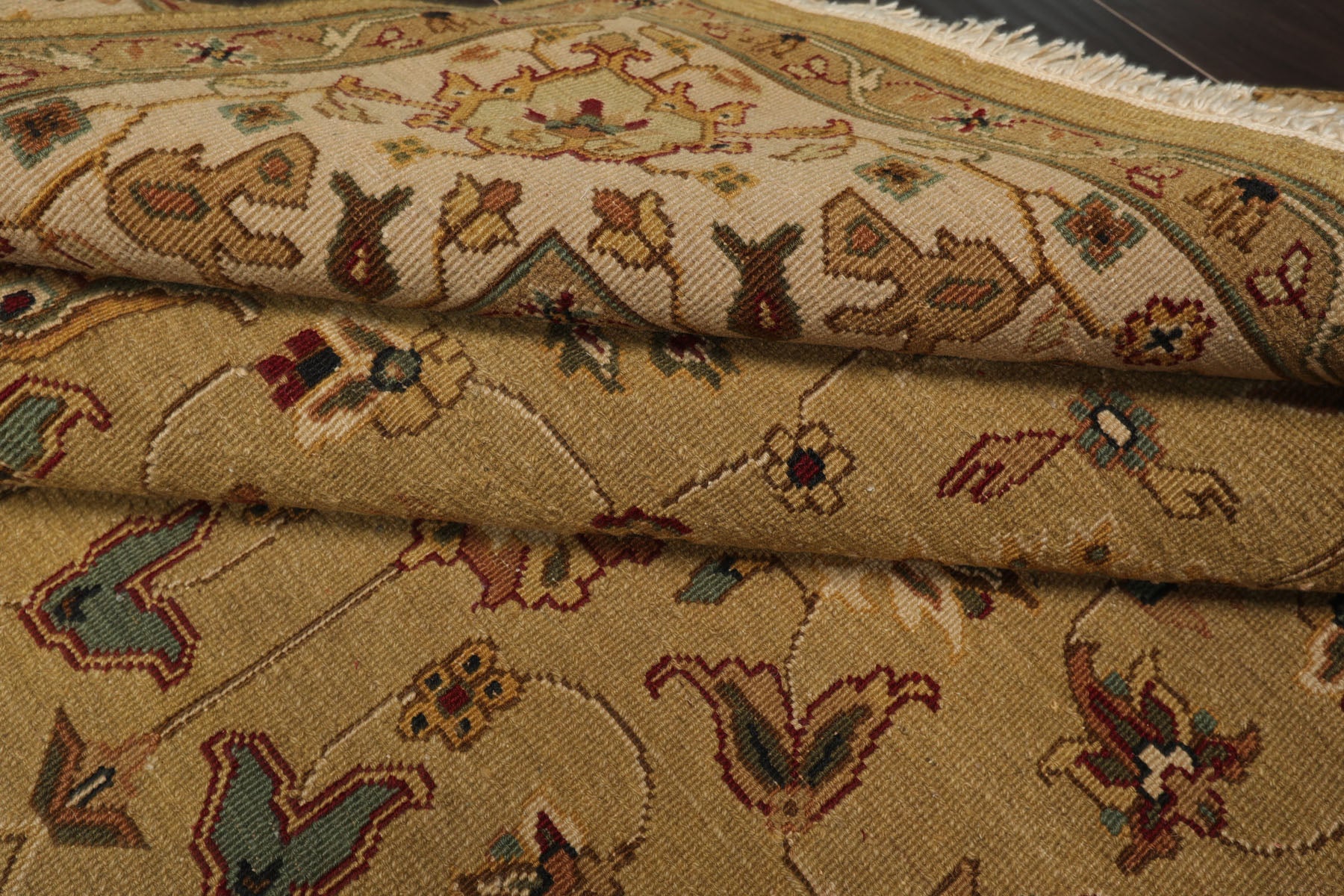 6x9 Khaki, Beige, Tan Color Hand Knotted Nourison Nourmak Wool Traditional Oriental Rug