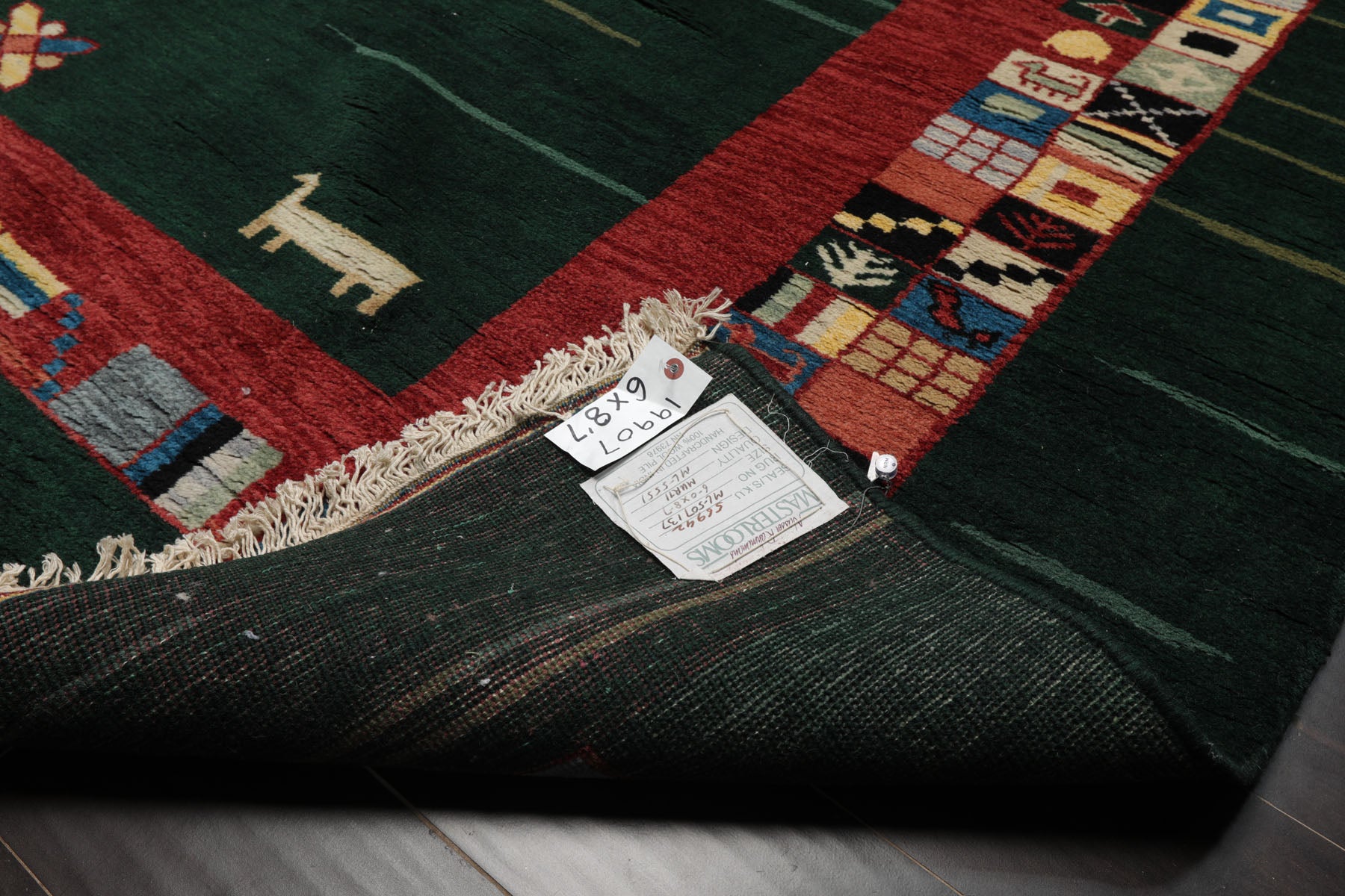 6x8 Green, Rust, Ivory Color Hand Knotted Gabbeh New Zealand Wool Tribal Oriental Rug