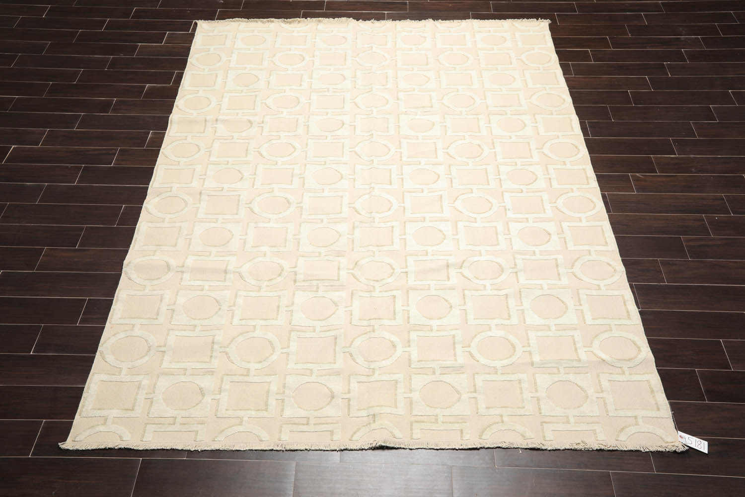 8x10 Beige, Sea Foam, Tan Color Hand Knotted All-Over 100% Wool Modern Oriental Rug