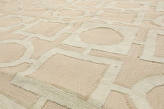 8x10 Beige, Sea Foam, Tan Color Hand Knotted All-Over 100% Wool Modern Oriental Rug
