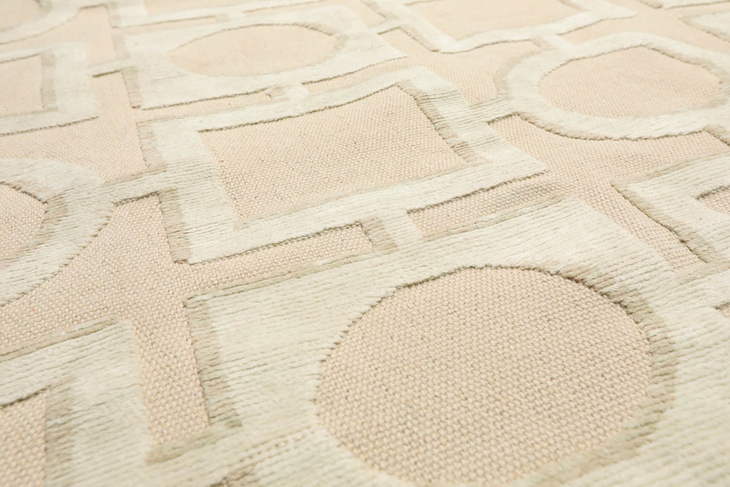 8x10 Beige, Sea Foam, Tan Color Hand Knotted All-Over 100% Wool Modern Oriental Rug