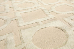 8x10 Beige, Sea Foam, Tan Color Hand Knotted All-Over 100% Wool Modern Oriental Rug