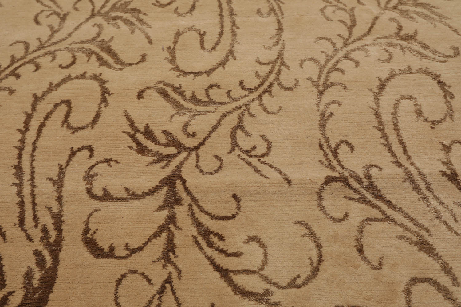 6x9 Beige, Brown, Color Hand Knotted All-Over 100% Wool Transitional Oriental Rug