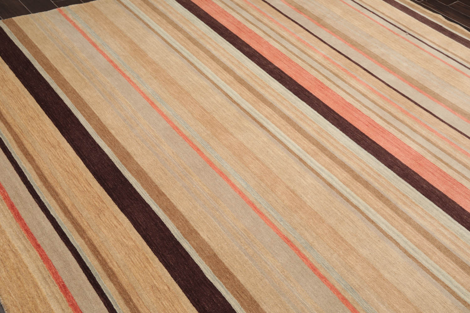 8x10 Beige, Tan, Coral Color Hand Knotted All-Over 100% Wool Modern Oriental Rug