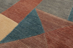 5x8 Gray, Ivory, Taupe Color Hand Knotted Tibetan New Zealand Wool Modern & Contemporary Oriental Rug