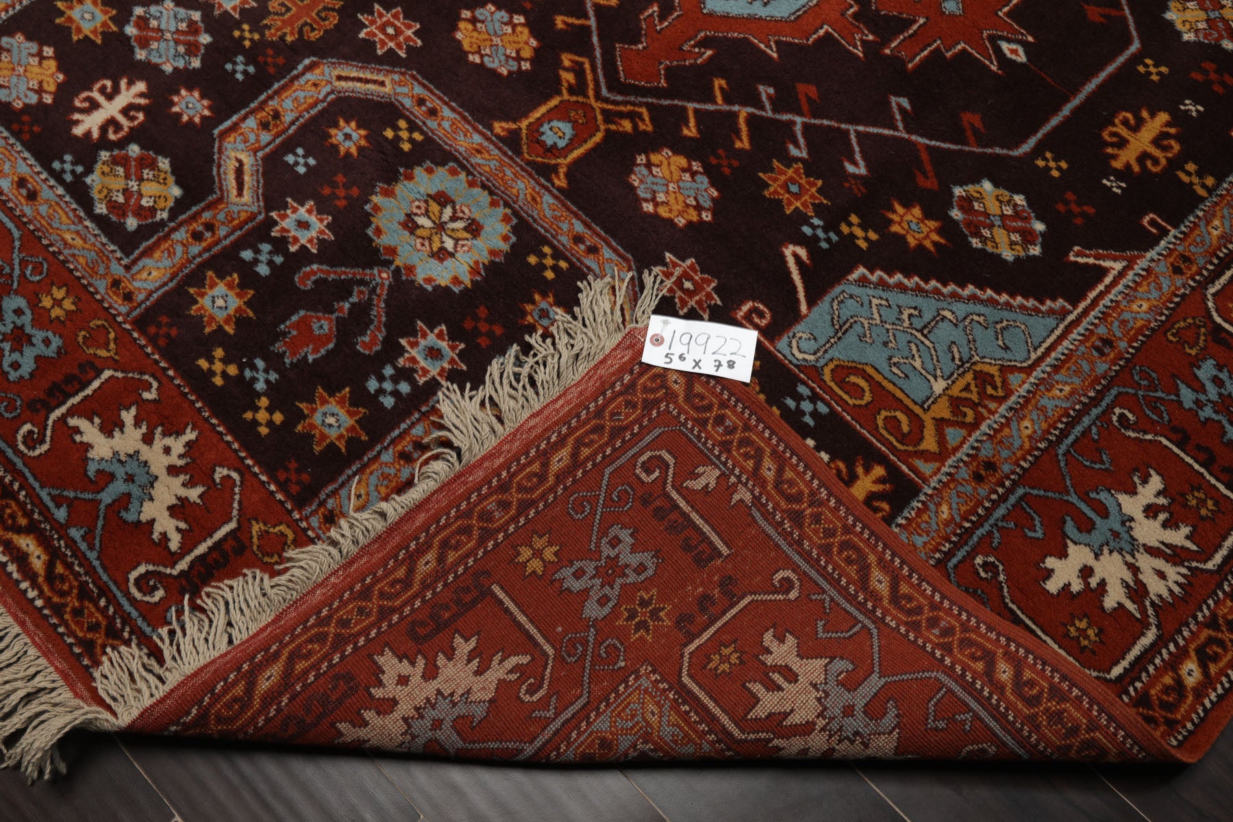5x7 Chocolate, Burnt Orange, Blue Color Hand Knotted Oushak Wool Arts & Crafts Oriental Rug