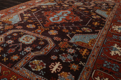 5x7 Chocolate, Burnt Orange, Blue Color Hand Knotted Oushak Wool Arts & Crafts Oriental Rug