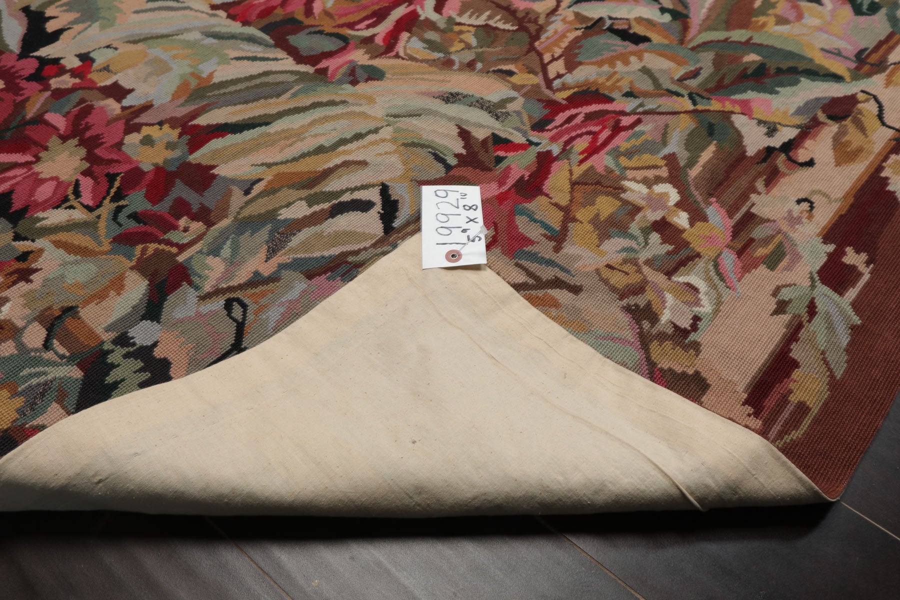 6x9 Ivory, Rose, Teal Color Hand Woven French Aubusson Tapestry Wool Traditional Oriental Rug